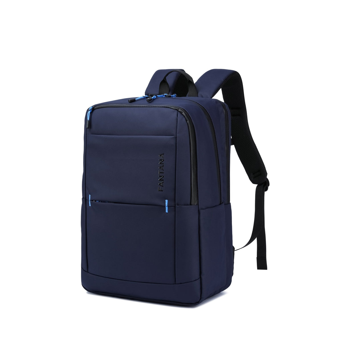 Navy — Voyager Laptop Backpack, three-quarter view