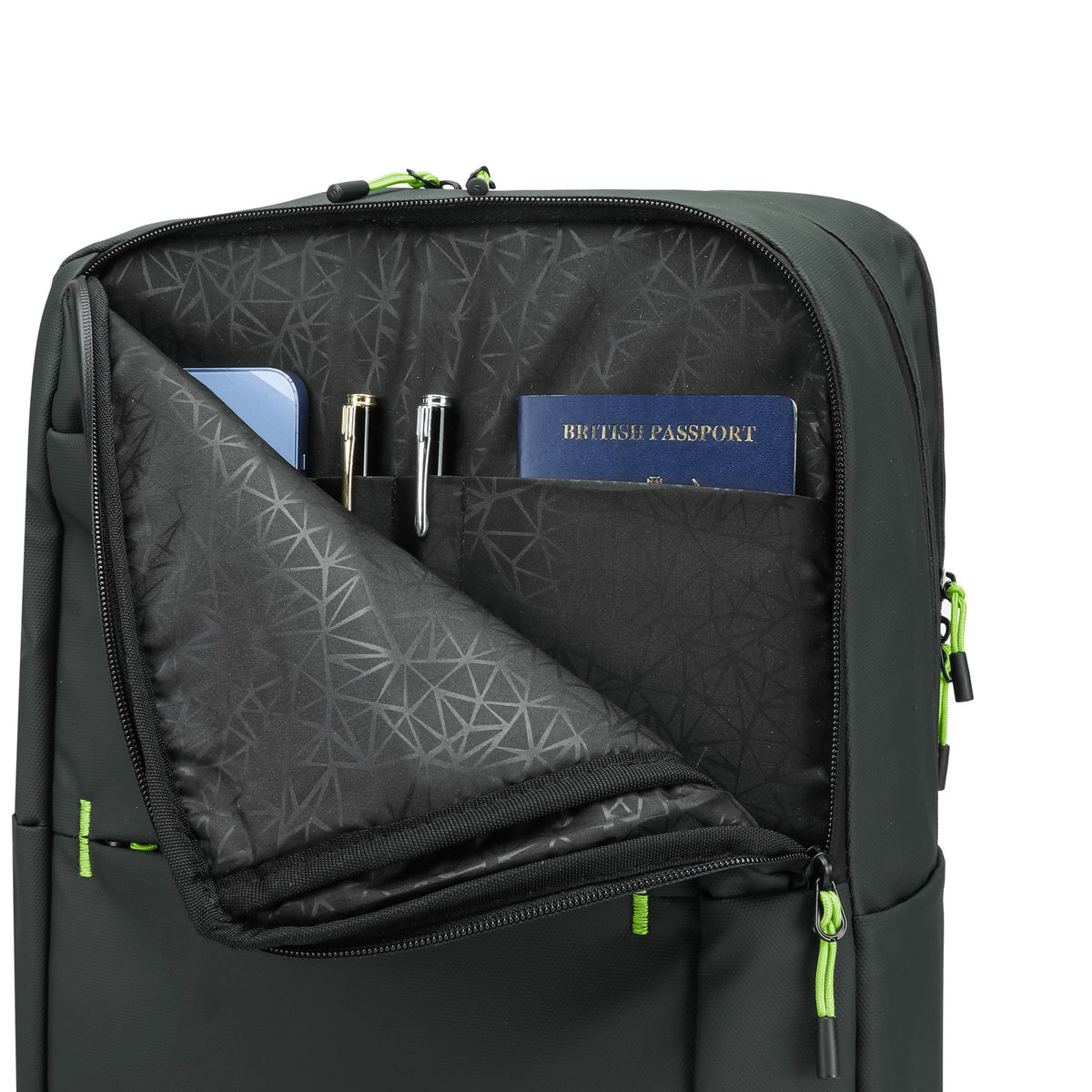 Olive — Voyager Laptop Backpack, interior