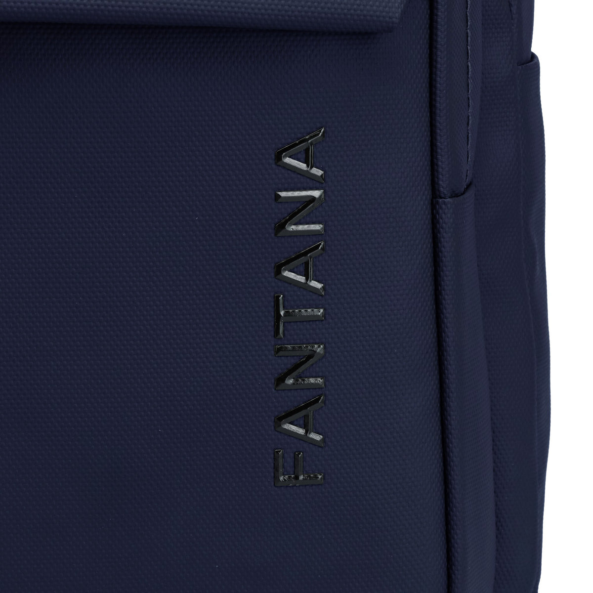 Navy — Voyager Backpack, embossed logo, detail