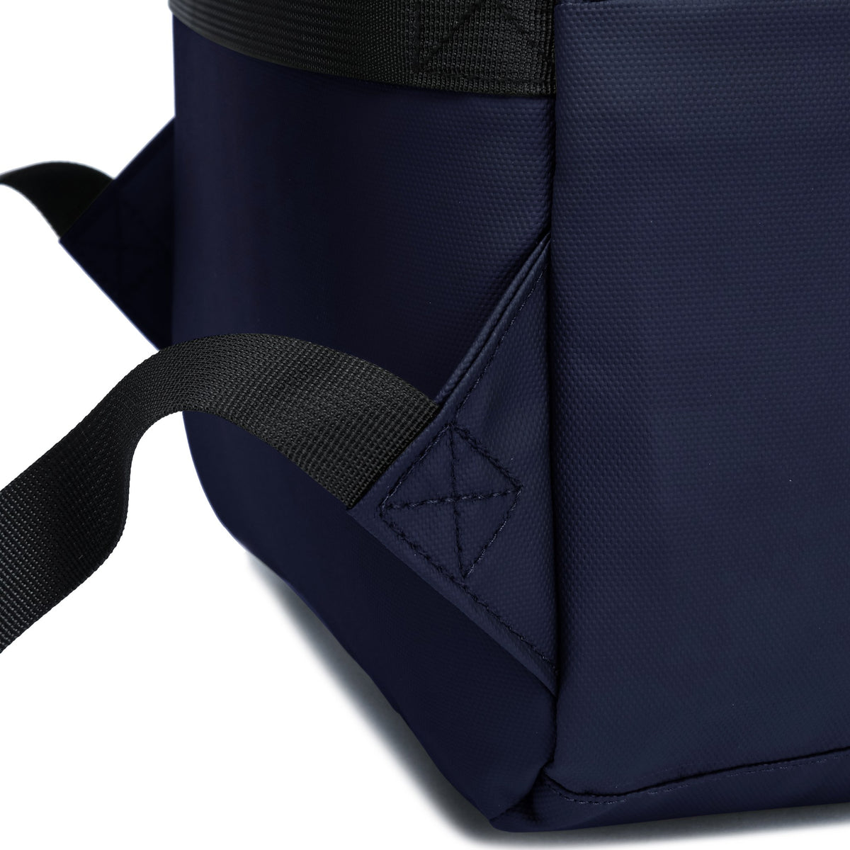 Navy — Voyager Backpack, reinforced base corner