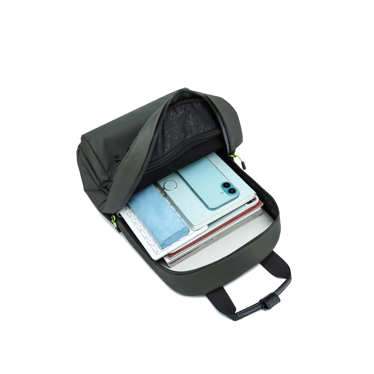 Olive — Voyager Backpack, packed