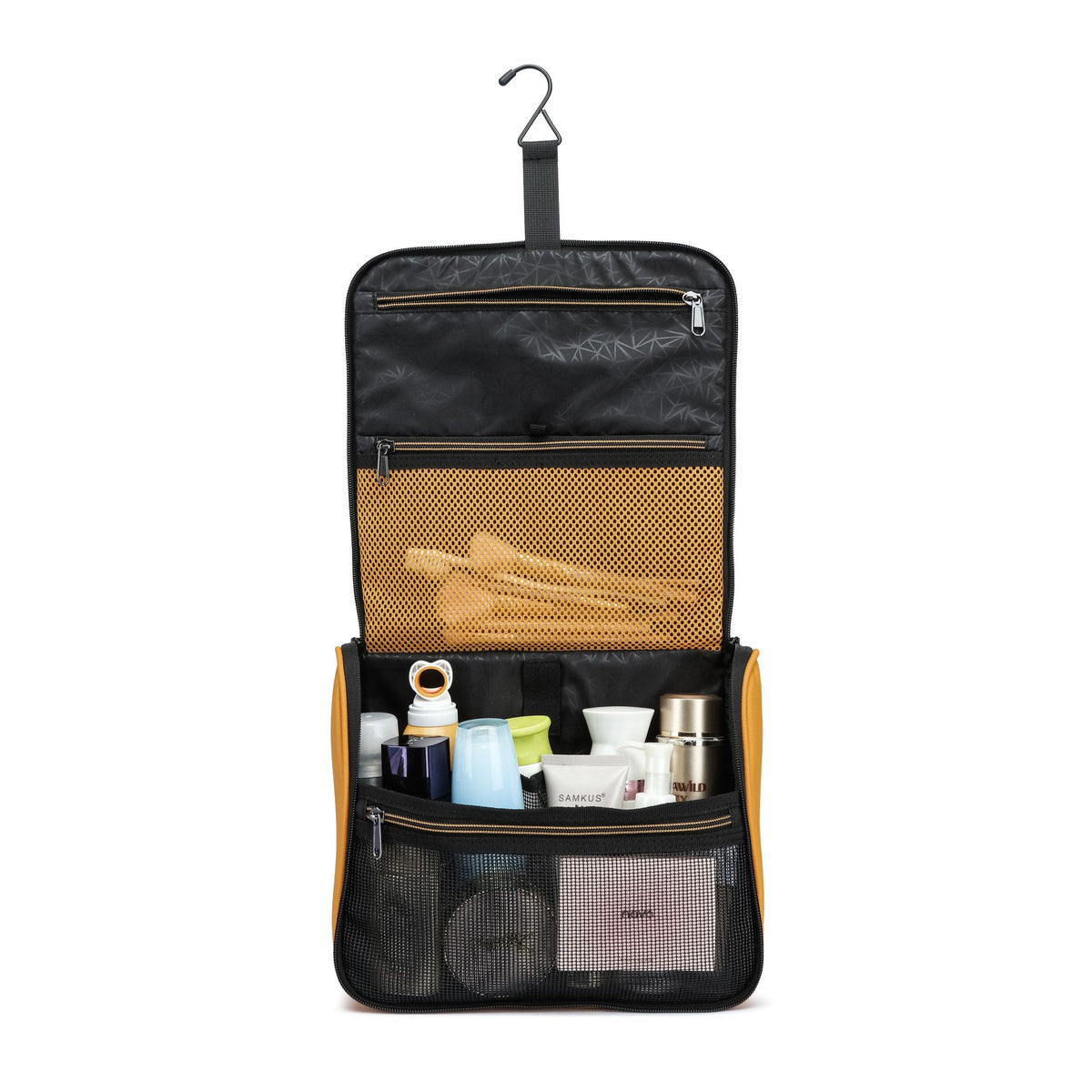 Mustard — Voyager Toiletry Bag, packed