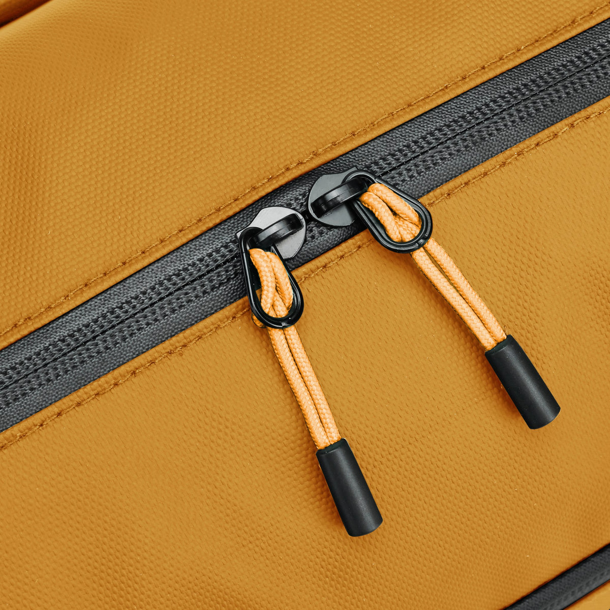 Mustard — Voyager Shoulder Bag, zip pulls, detail