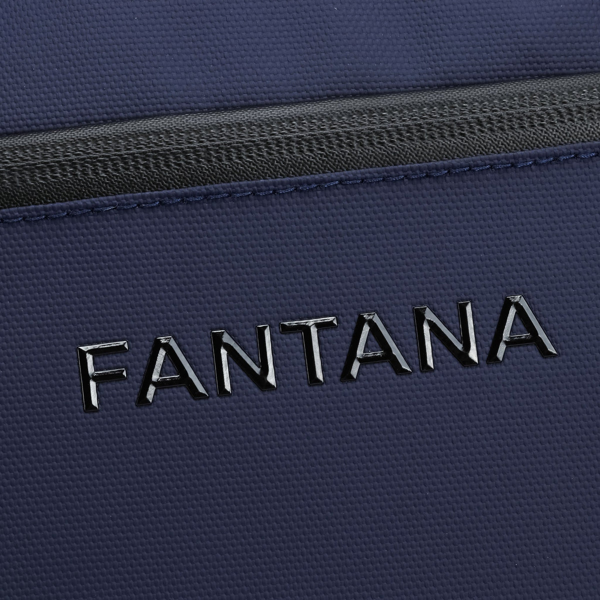 Navy — Voyager Shoulder Bag, embossed logo, detail