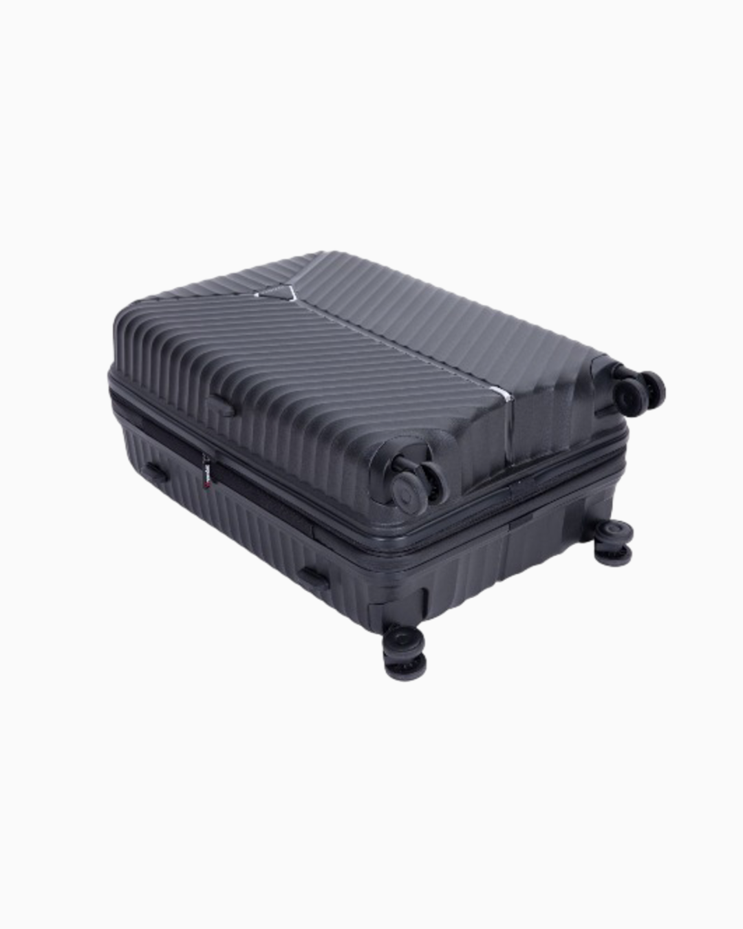 Charcoal — Mars hard shell suitcase, 69.5cm medium, lying flat