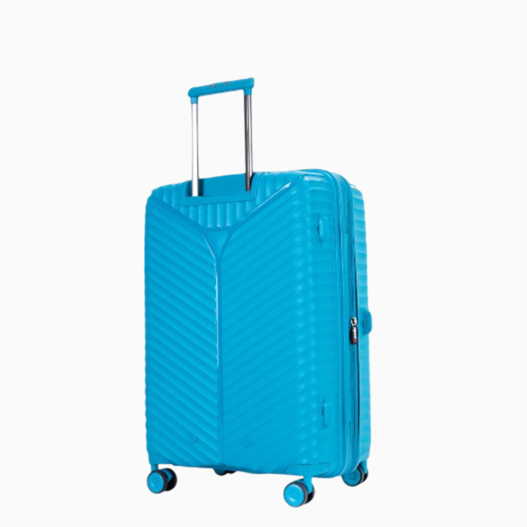 Blue Raspberry — Mars hard shell suitcase, 78.5cm large, back, three-quarter view