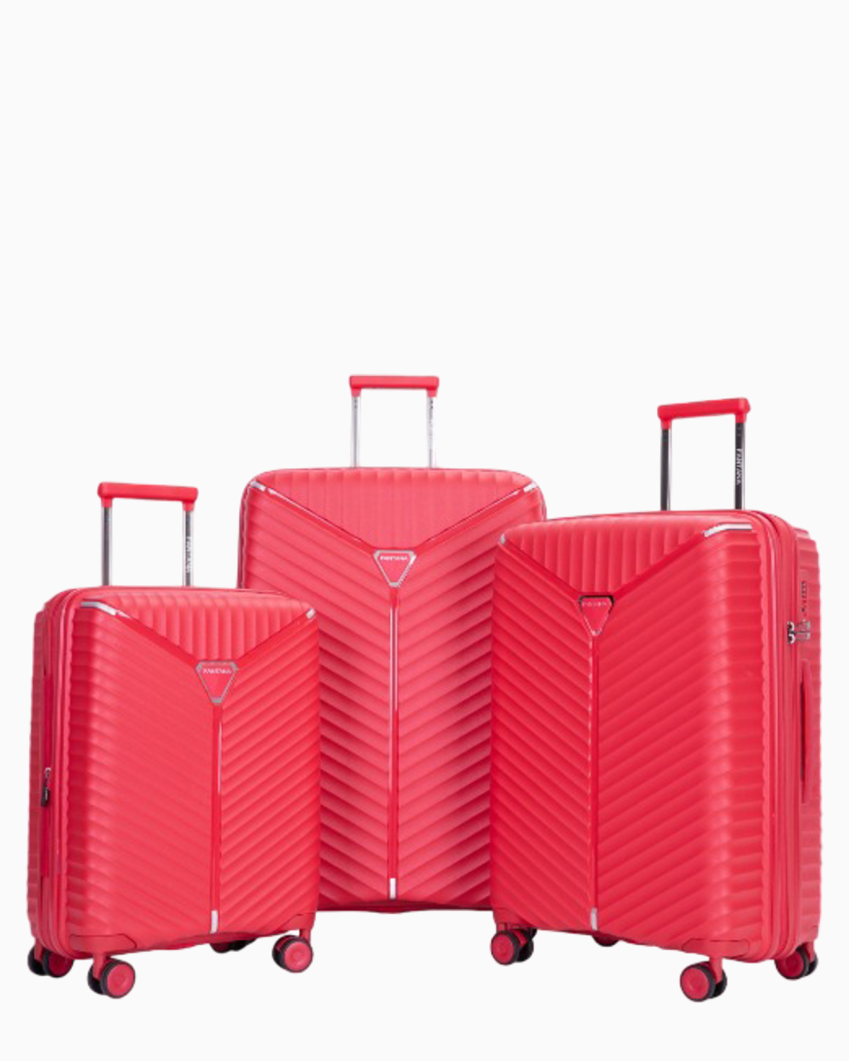 Cherry — Mars hard shell suitcase set of 3, cabin, medium and large, all three