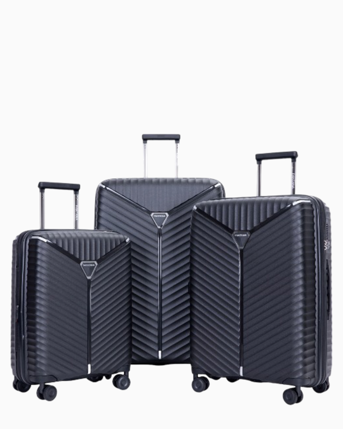 Charcoal — Mars hard shell suitcase set of 3, cabin, medium and large, all three