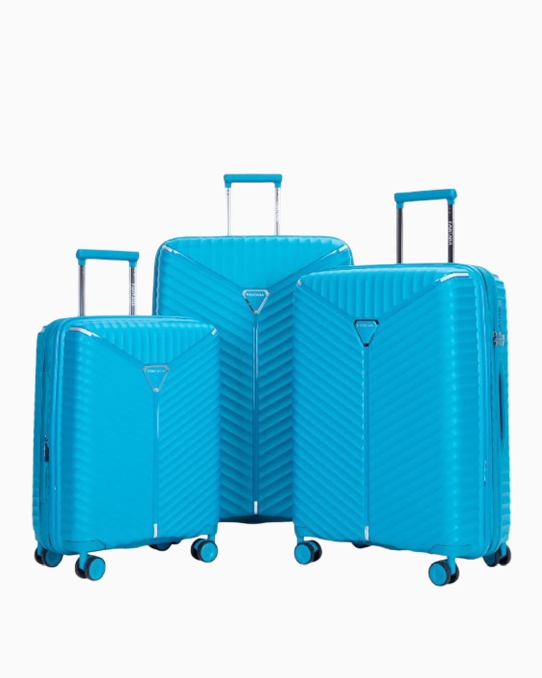 Blue Raspberry — Mars hard shell suitcase, 69.5cm medium, shown as a set of three