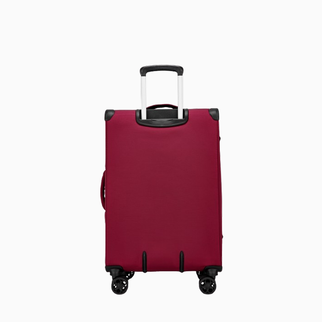 Burgundy — Starlet soft canvas suitcase, 76cm large, front