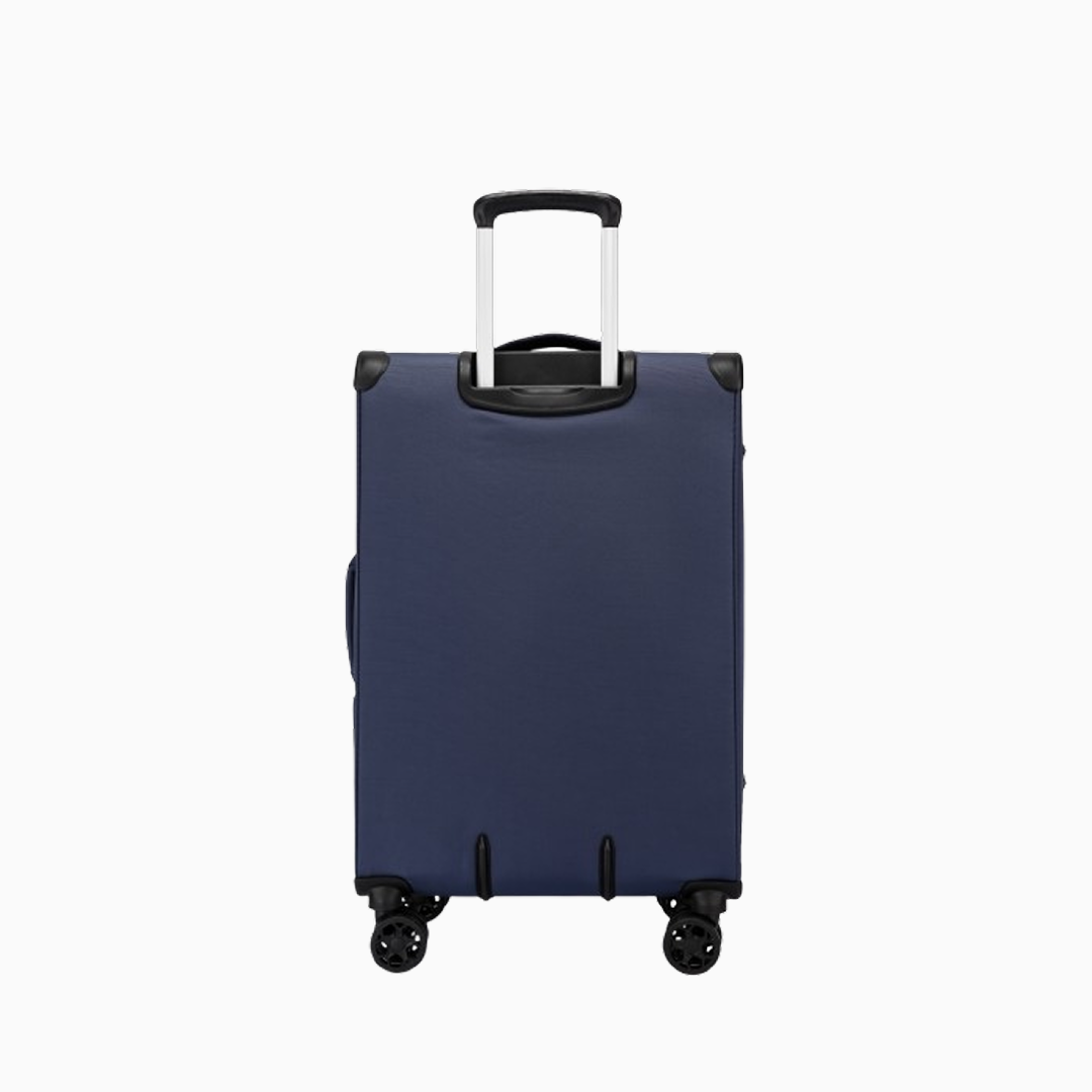 Navy Tartan — Starlet soft canvas suitcase, 76cm large, front