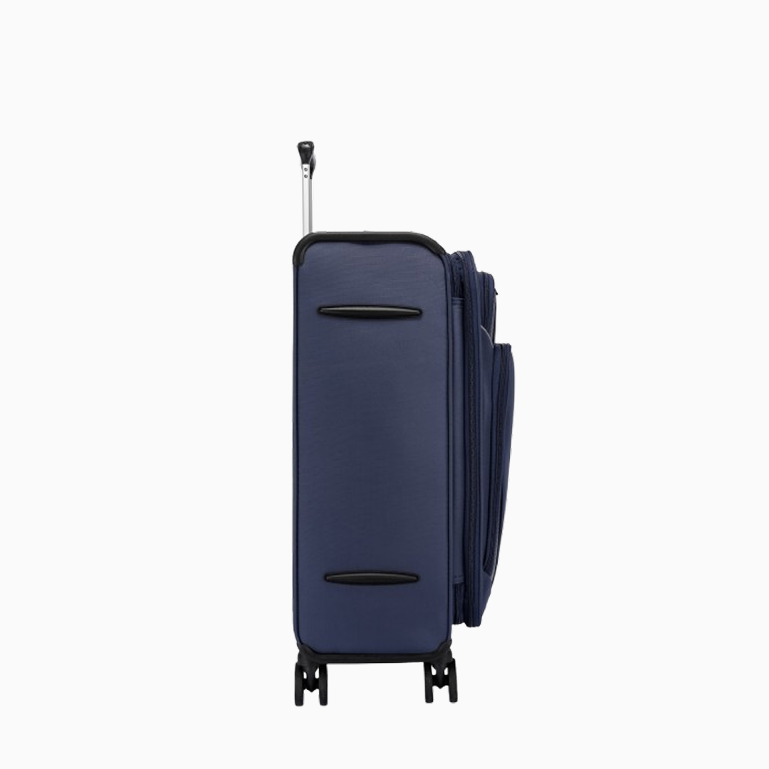 Navy Tartan — Starlet soft canvas suitcase, 61cm medium, side
