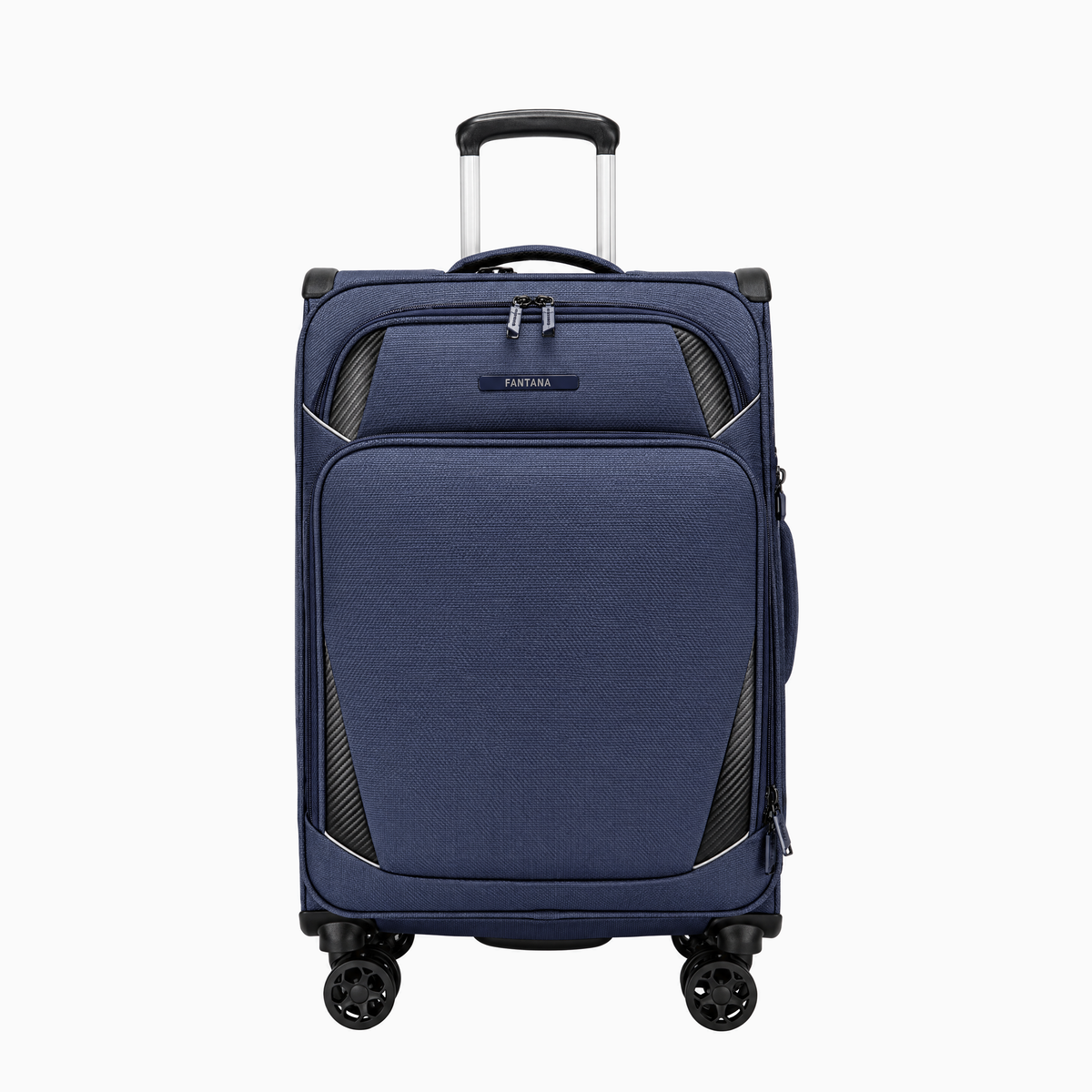 Navy Tartan — Starlet soft canvas suitcase, 76cm large, front