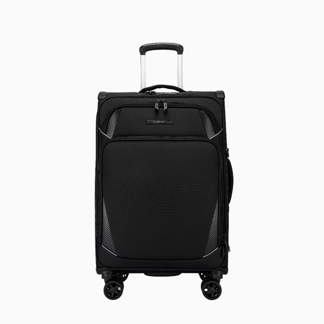 Charcoal — Starlet soft canvas suitcase, 61cm medium, front (one of the set of 3)