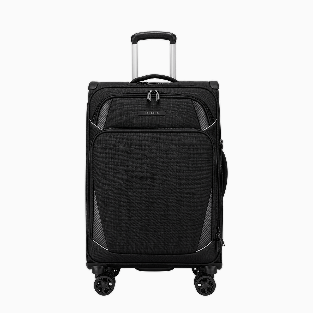 Charcoal — Starlet soft canvas suitcase, 61cm medium, front