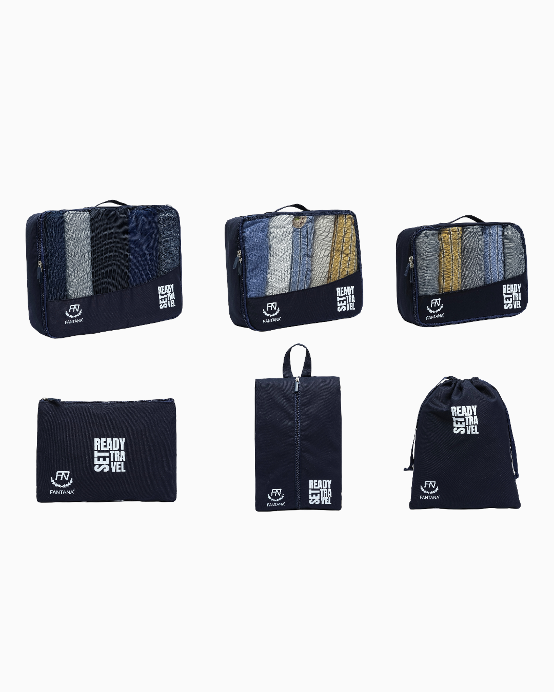 Charcoal — Packing cubes, set of 6, all six pieces