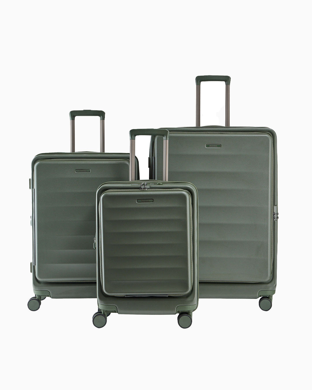 Forest — Phoenix hard shell suitcase, 55cm cabin, shown to scale