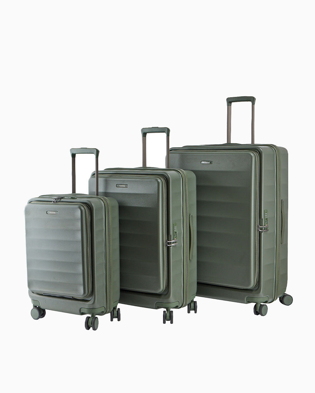 Forest — Phoenix hard shell suitcase, 55cm cabin, shown to scale