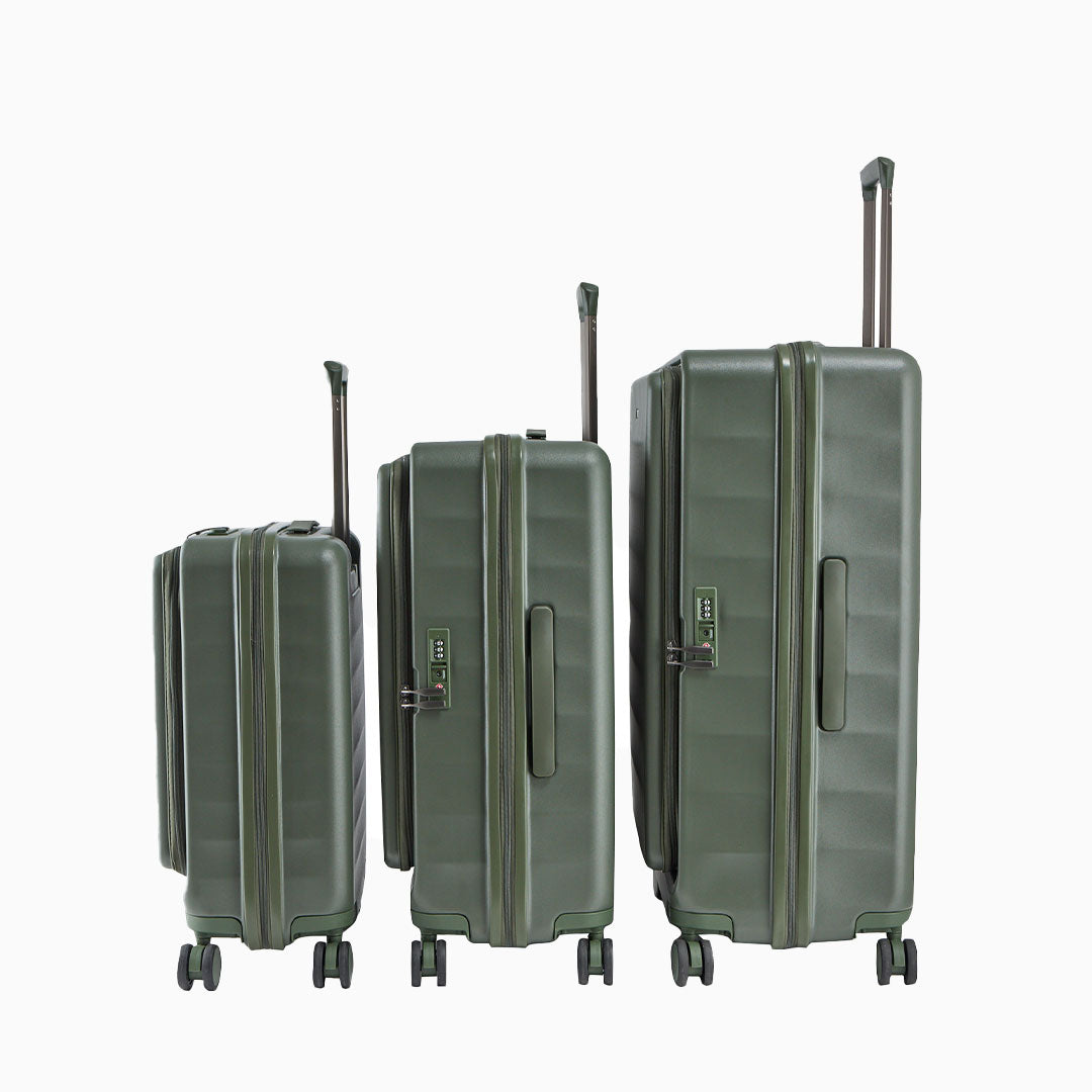 Forest — Phoenix hard shell suitcase, 55cm cabin, shown to scale