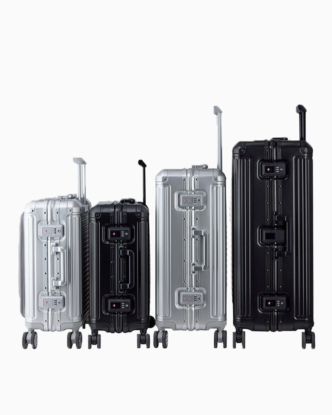 Charcoal — Arizona aluminium suitcase, 55cm cabin