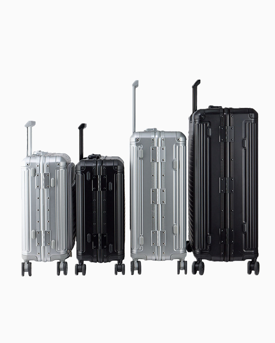 Charcoal — Arizona aluminium suitcase, 55cm cabin