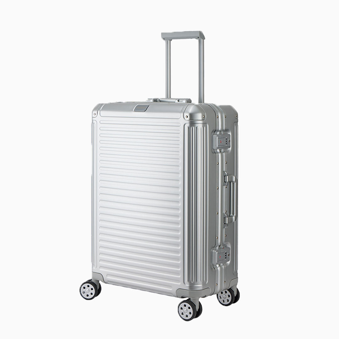 Silver — Arizona aluminium suitcase, 55cm cabin