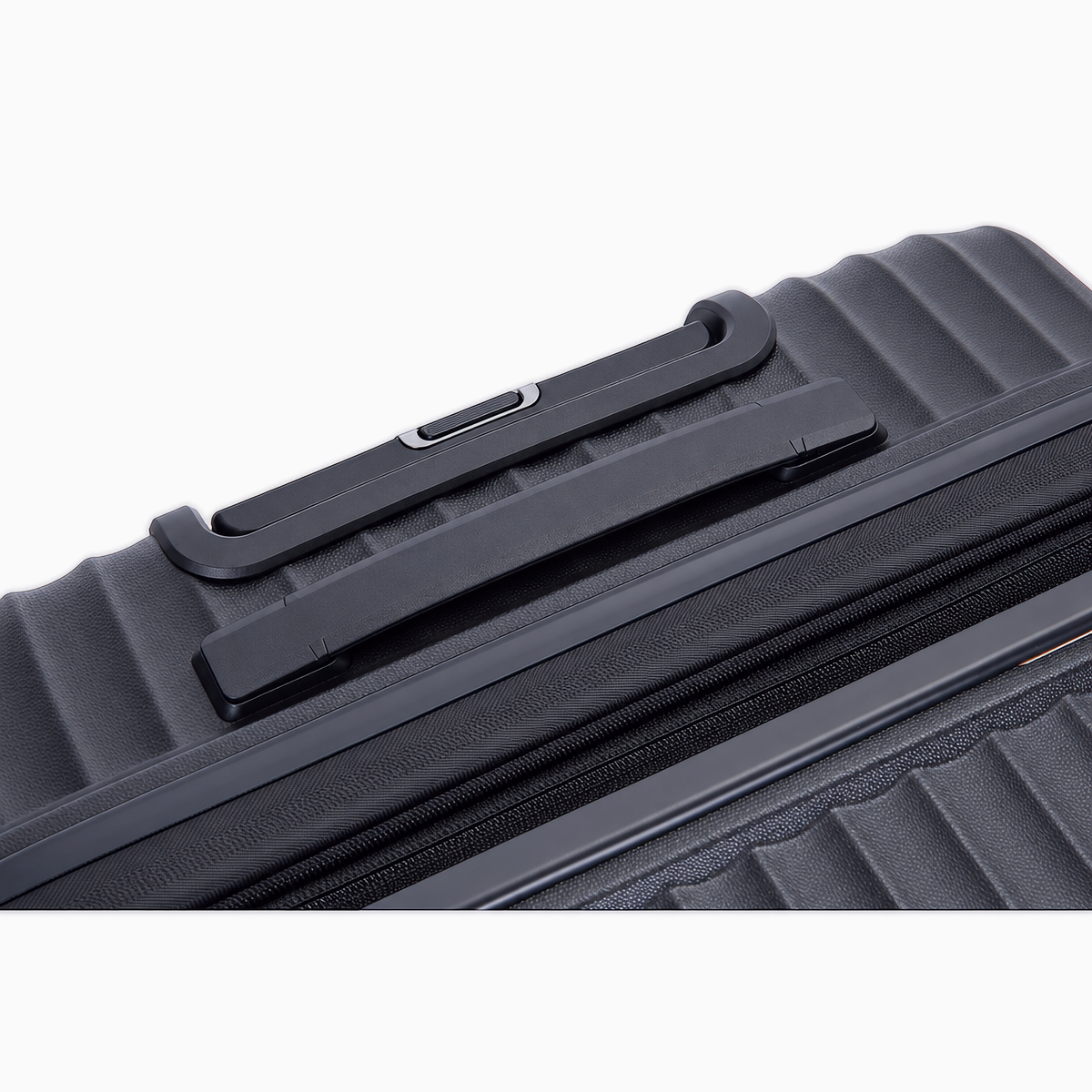 Charcoal — Mars hard shell suitcase, 78.5cm large, carry handle, close-up