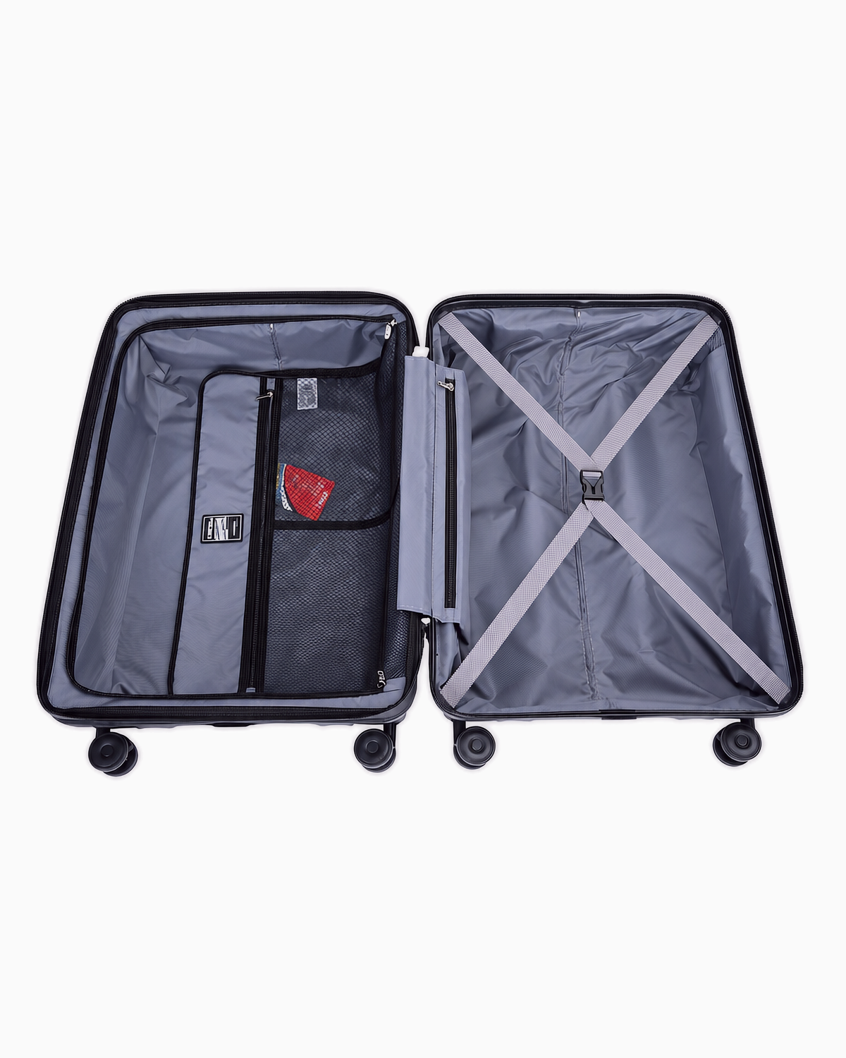 Charcoal — Mars hard shell suitcase, 69.5cm medium, open, interior