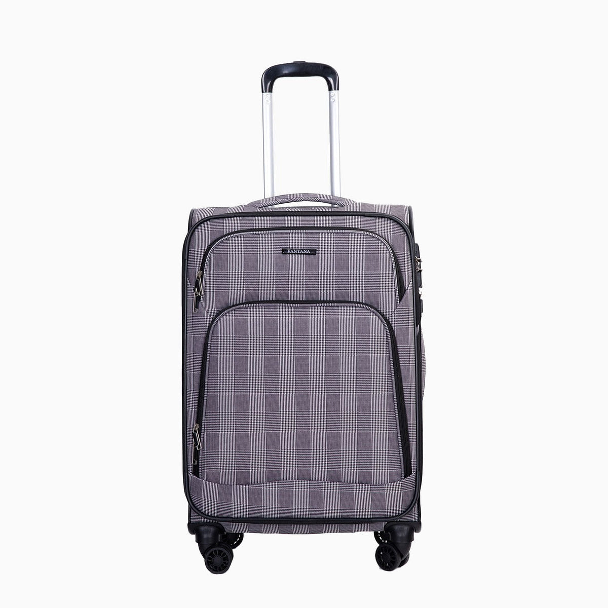 Grey Check — Fantana Prints soft case, front