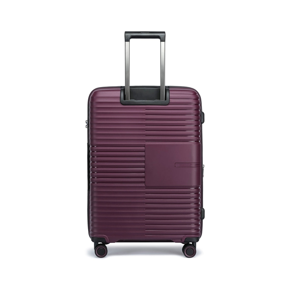 Burgundy — Ridge hard shell suitcase, 65cm medium, three-quarter