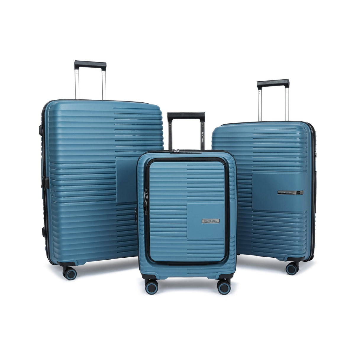 Slate — Ridge hard shell suitcase, 65cm medium, set of three