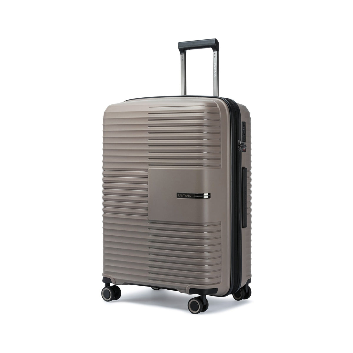 Taupe — Ridge hard shell suitcase, 55cm cabin, three-quarter